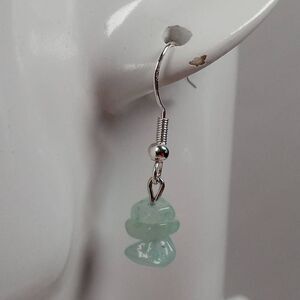 💕5/25 Fluorite stone chip earrings